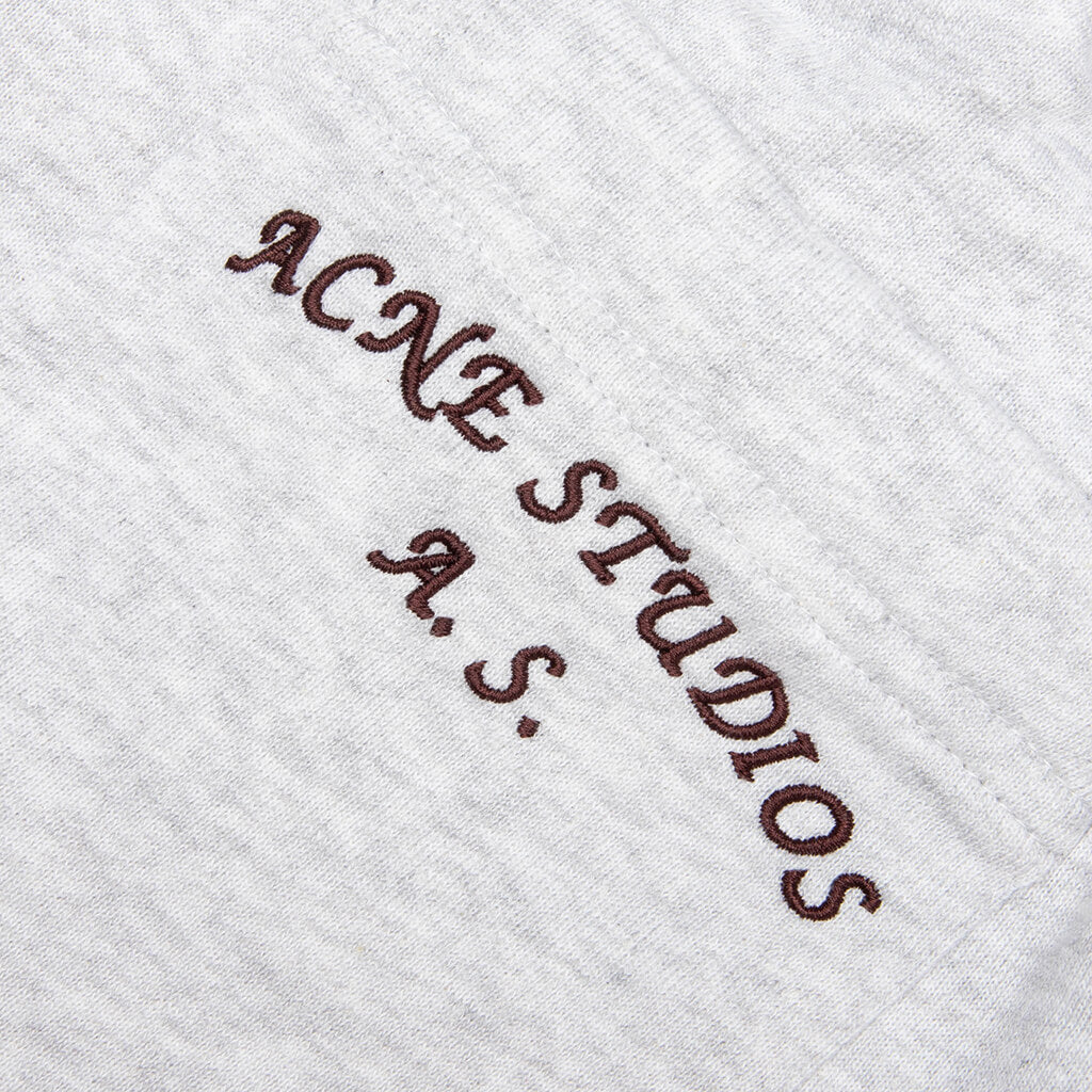 Fleece Logo Sweatpants - Pale Grey Melange