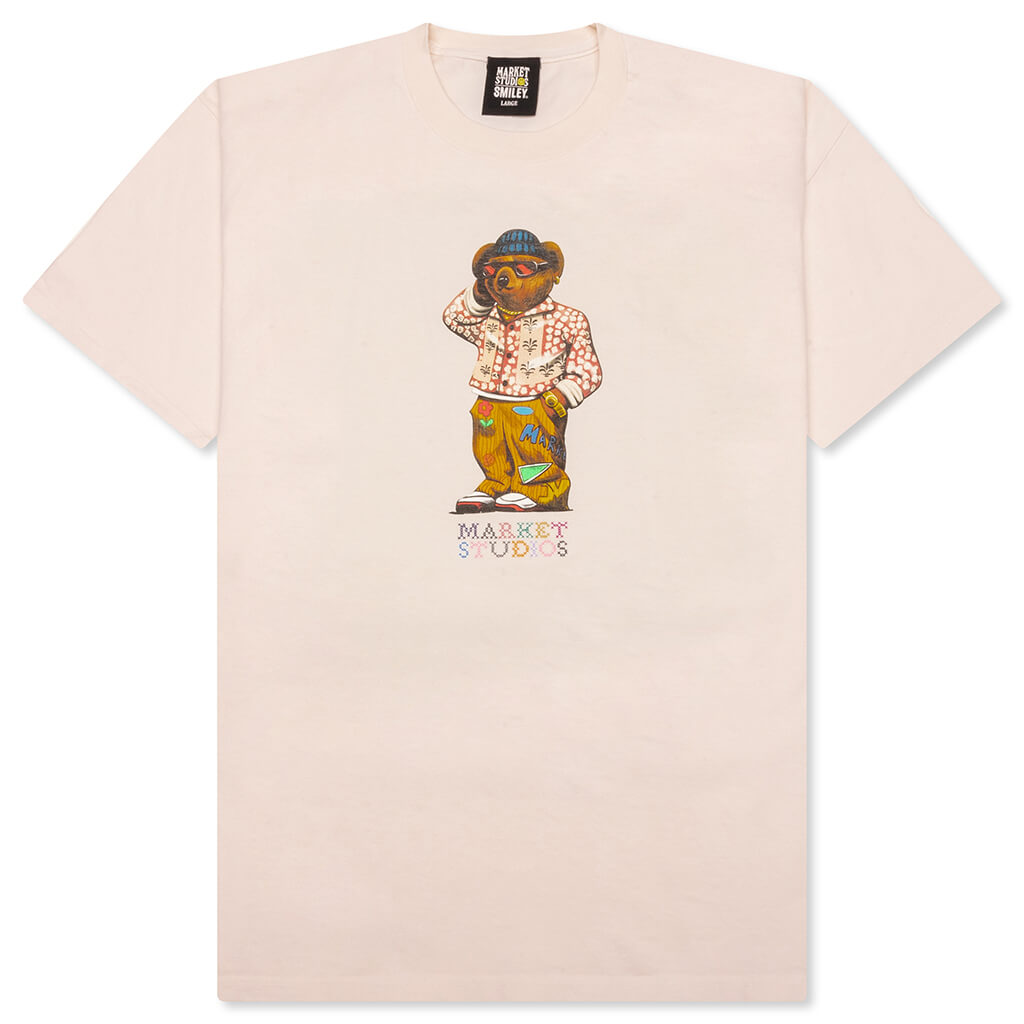 Folk Fitted Bear T-Shirt - Unbleached Cotton