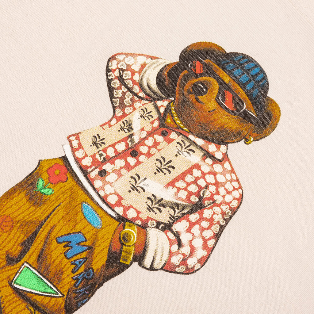 Folk Fitted Bear T-Shirt - Unbleached Cotton