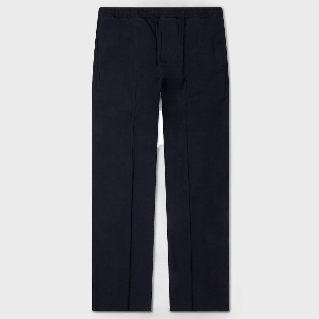 Slim Fit Formal Wool and Mohair Pants - Night Blue