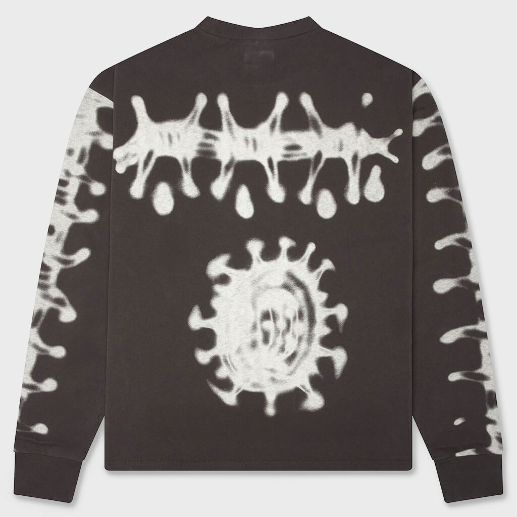 Airbrushed L/S Top - Charcoal