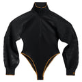 Mesh Sleeve Bodysuit - Black/Mesa