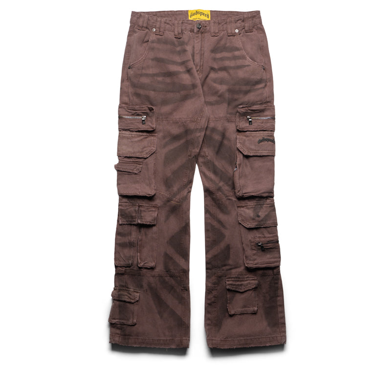 Godspeed New York Skidrow Flared Cargo Pants - Clay
