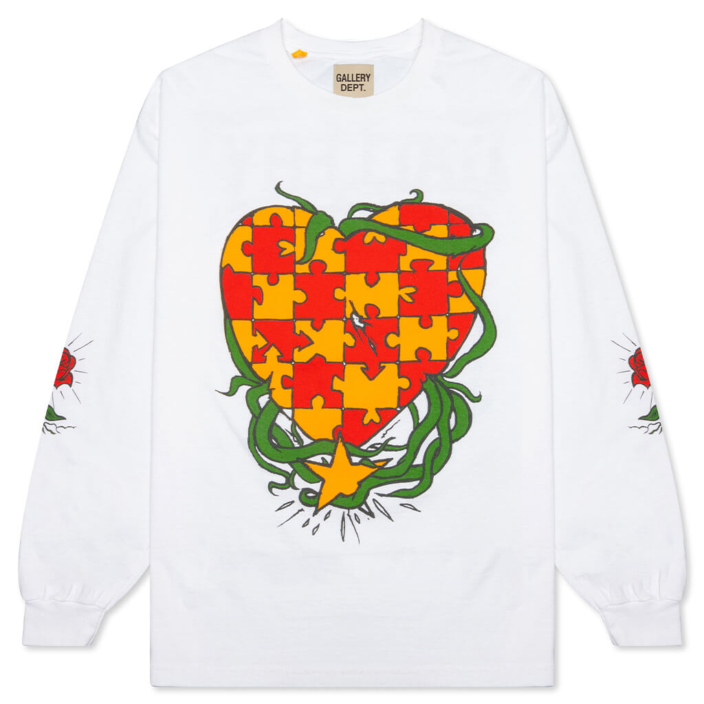 Puzzle L/S Tee - White