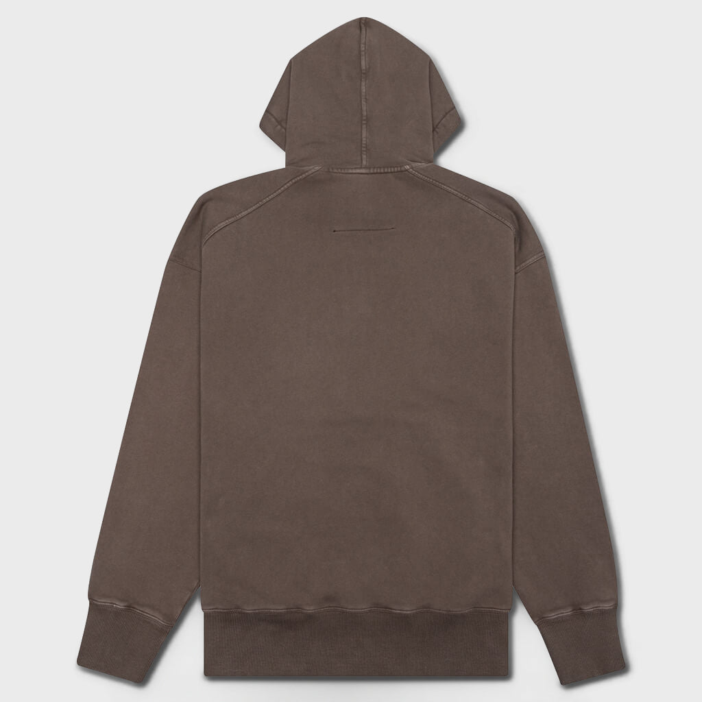 Barbed Wire Tufting Washed Hoodie - Chocolate