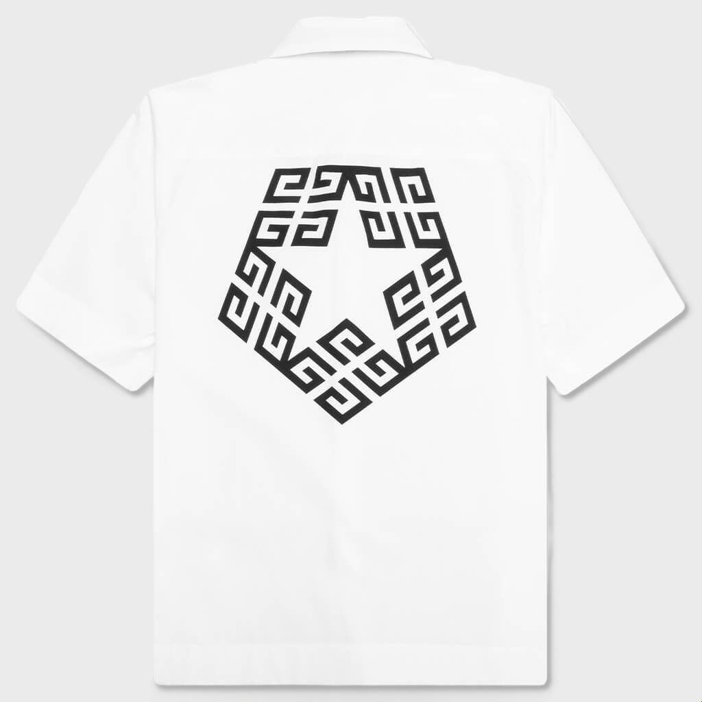 Boxy Fit Print Shirt - White