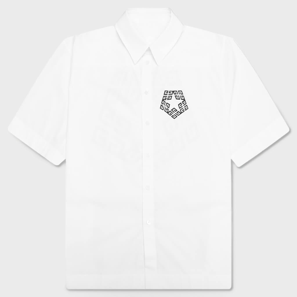 Boxy Fit Print Shirt - White