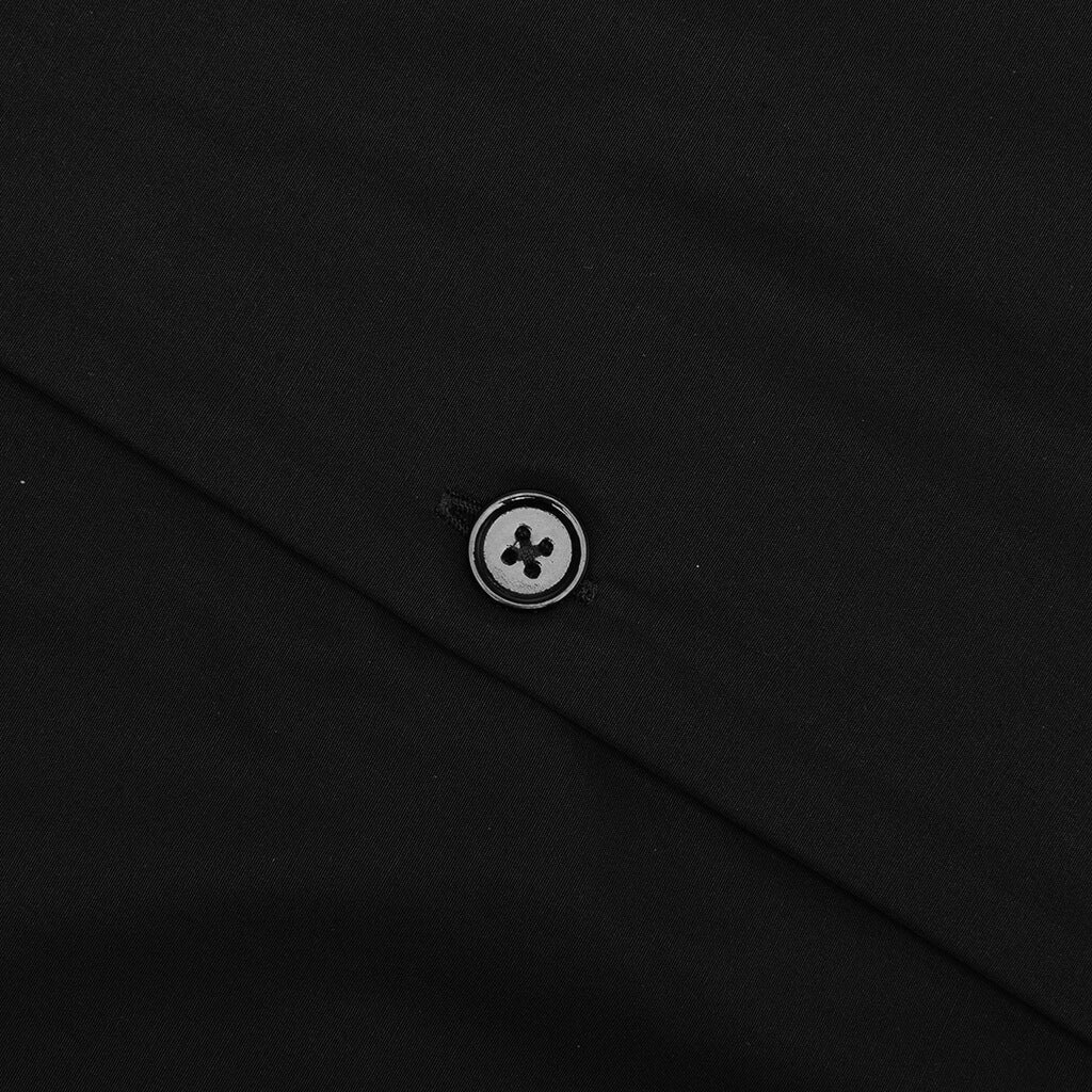Boxy Fit Shirt w/ Hawaiian Collar - Black