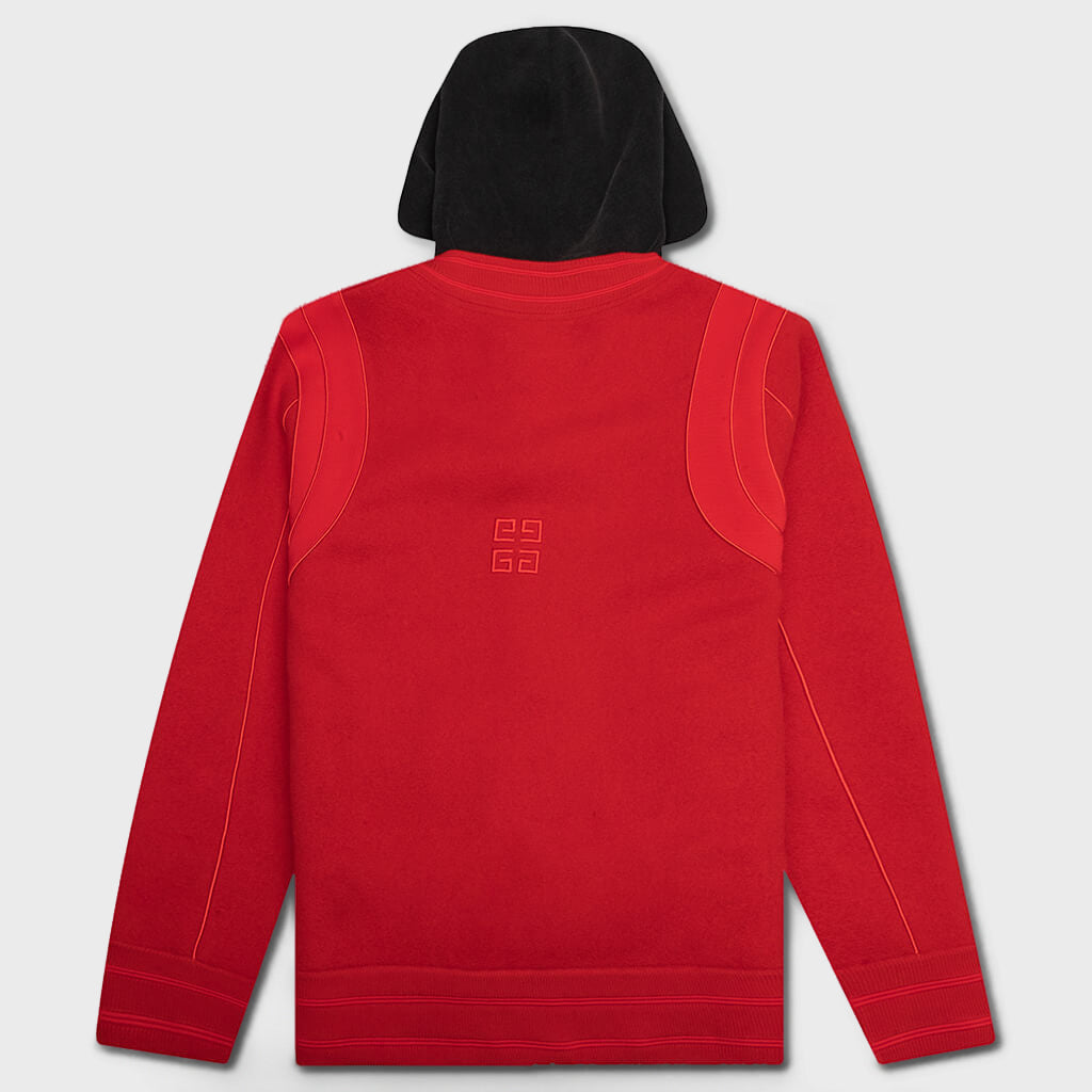 Embroidered Varsity Jacket - Red
