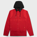 Embroidered Varsity Jacket - Red