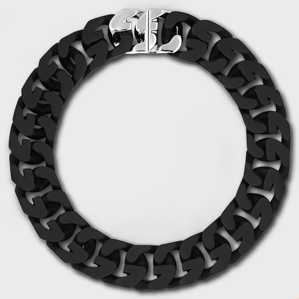 G Chain Medium Black Necklace - Black