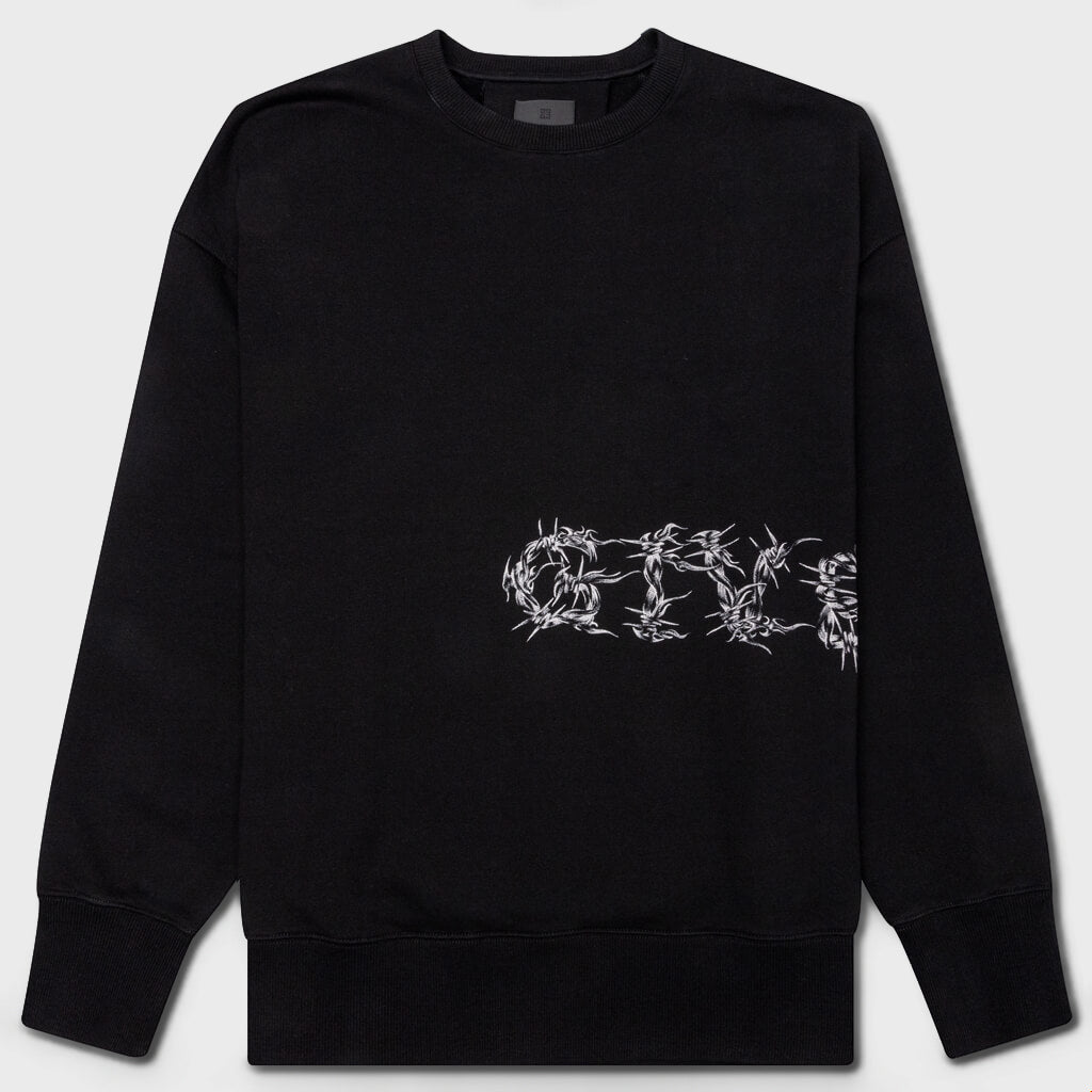 Logo Barbed Oversized Sweatshirt - Black