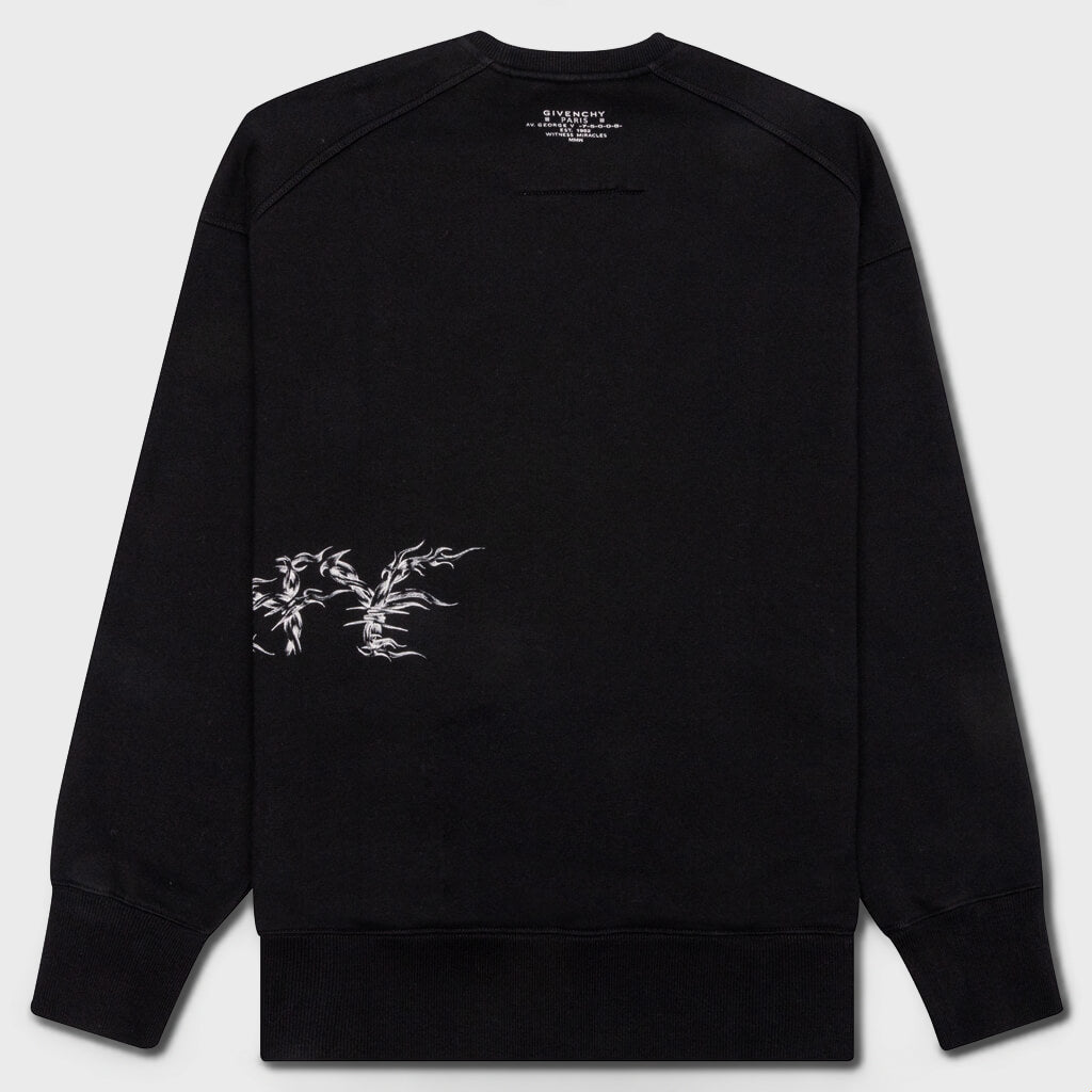 Logo Barbed Oversized Sweatshirt - Black