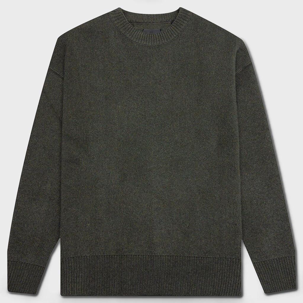 Oversized Crew Neck Sweater - Dark Green