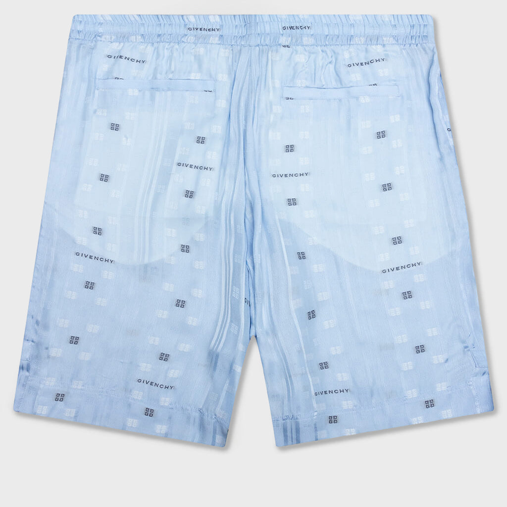 Skate Fit Shorts w/ Elastic Waist Band - Navy/Light Blue
