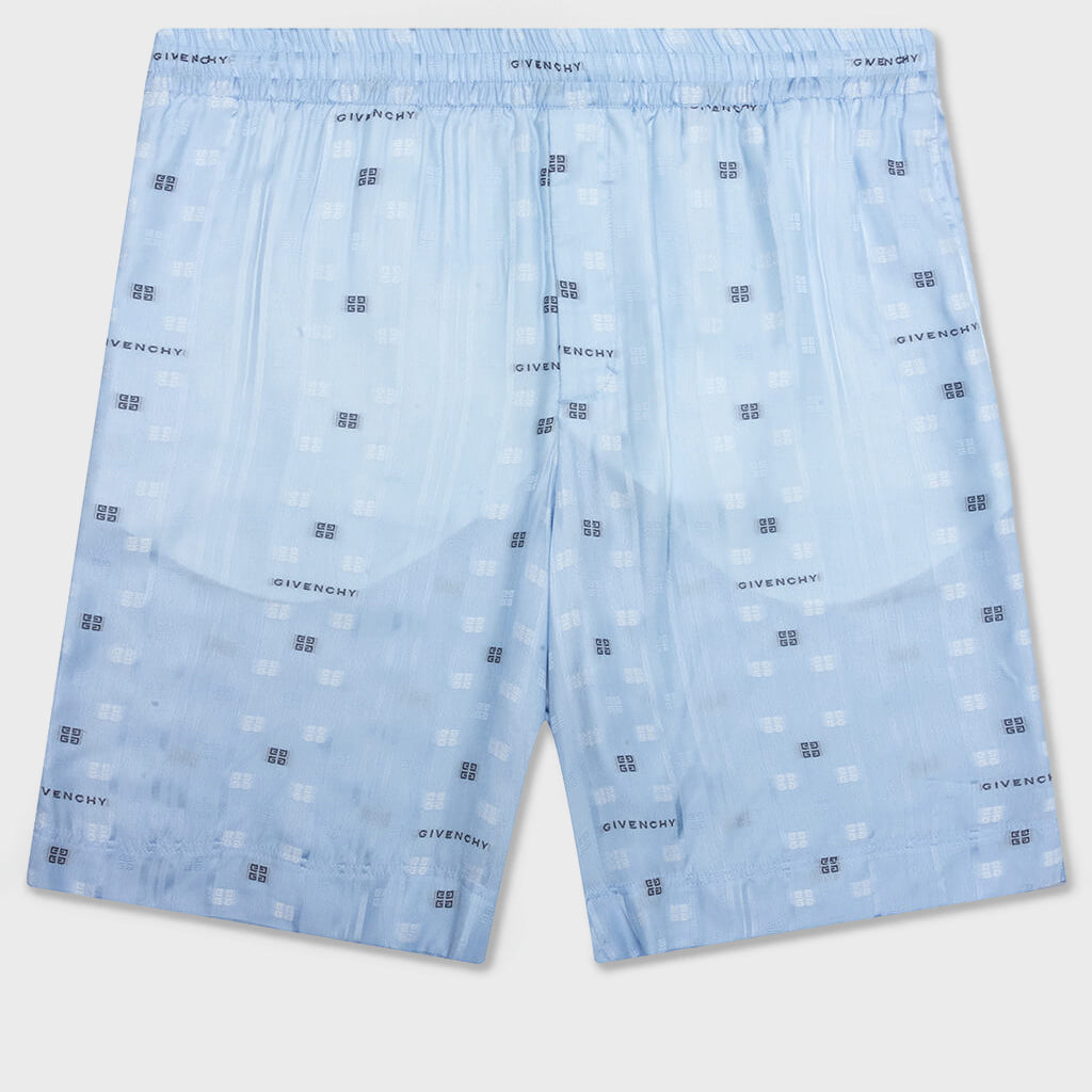 Skate Fit Shorts w/ Elastic Waist Band - Navy/Light Blue
