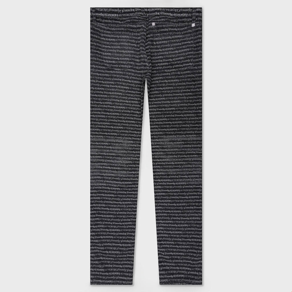 Skinny Fit Trousers w/ All Over - Dark Grey
