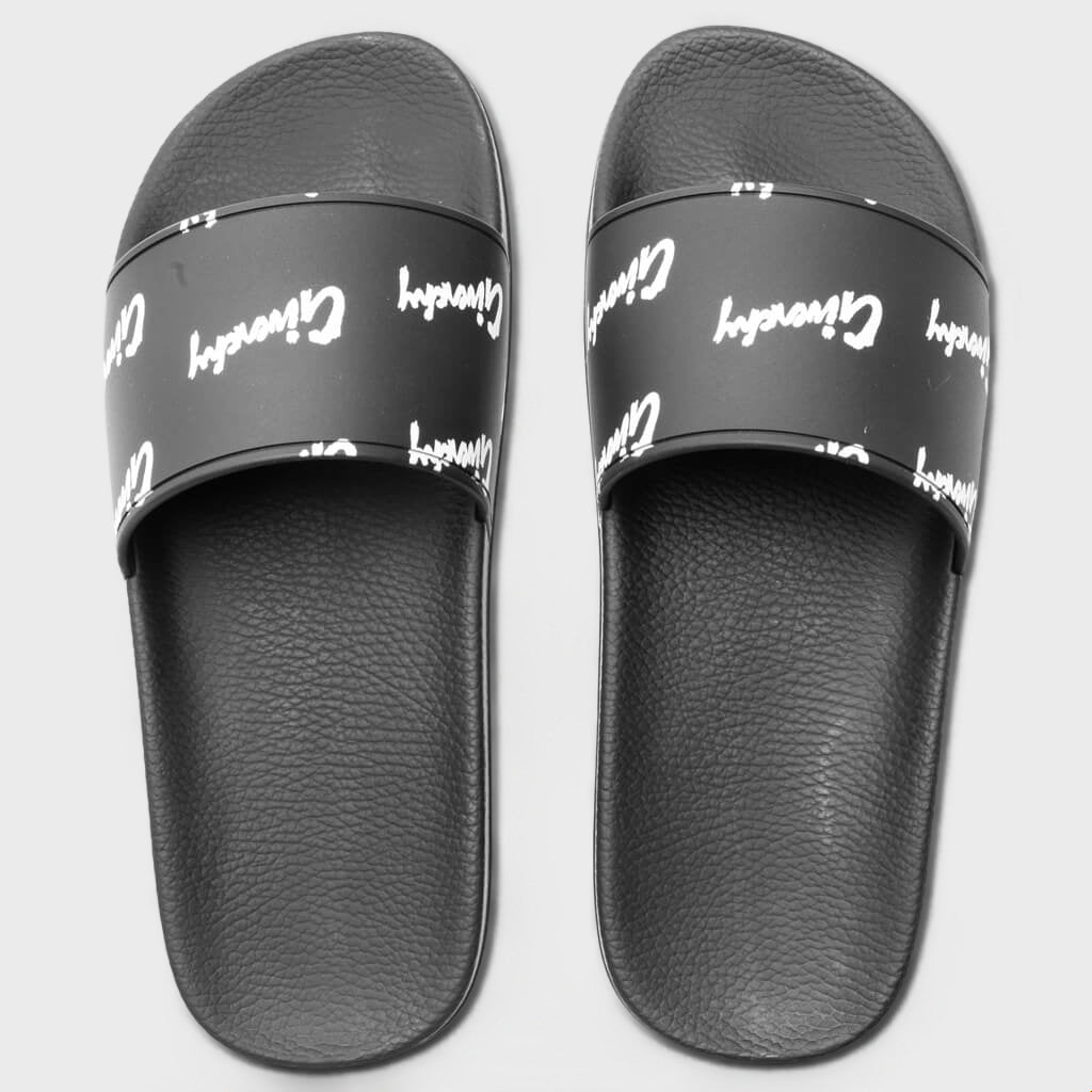 All Over Print Flat Sandals - Black/White