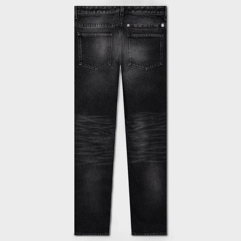Slim Fit Denim W/ Zips - Black/White