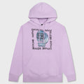 Slim Fit Embroidery & Print Hoodie - Lilac