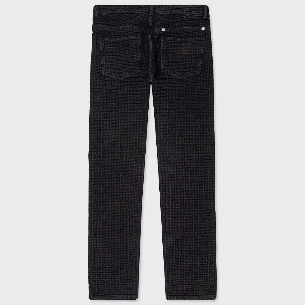 Straight Fit Denim Trousers - Flat Black