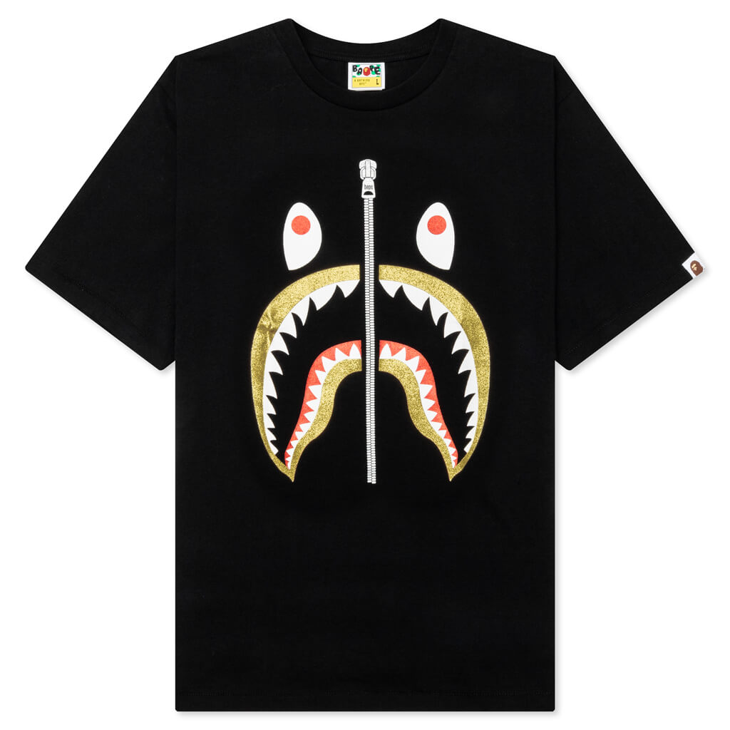 Glitter Shark Tee - Black
