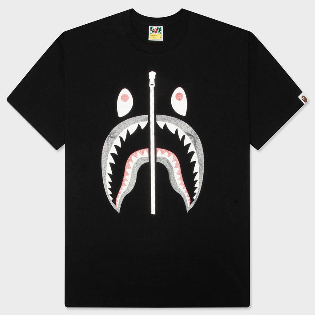 Glitter Shark Tee - Black