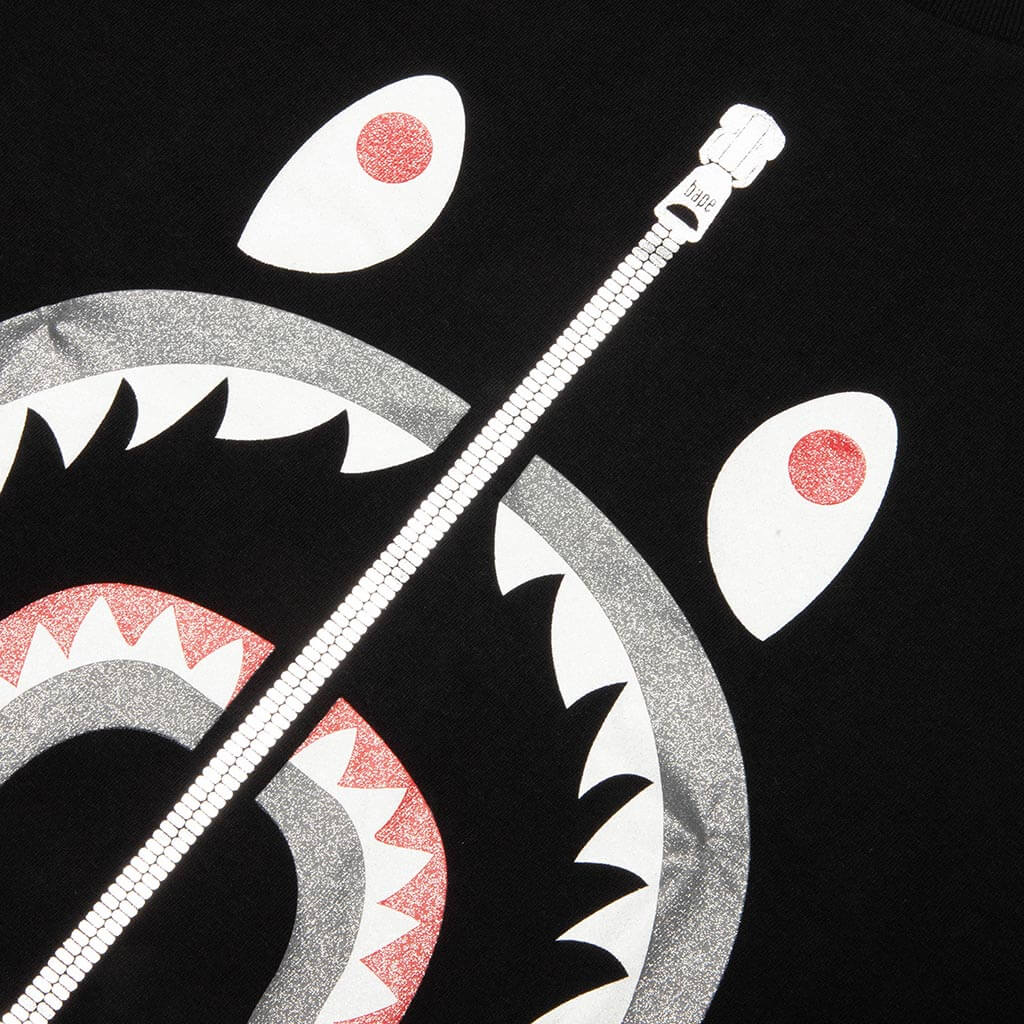 Glitter Shark Tee - Black