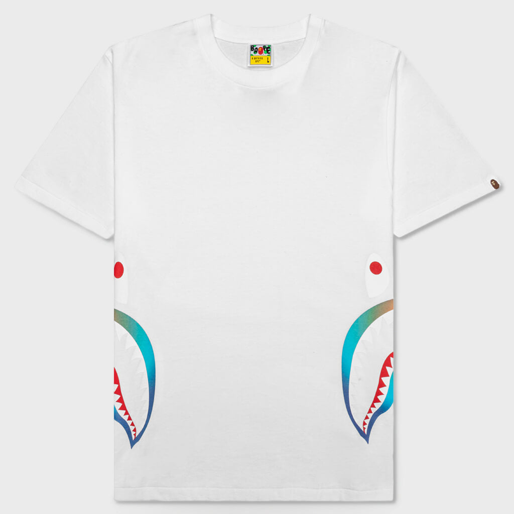 Gradation Side Shark Tee - White