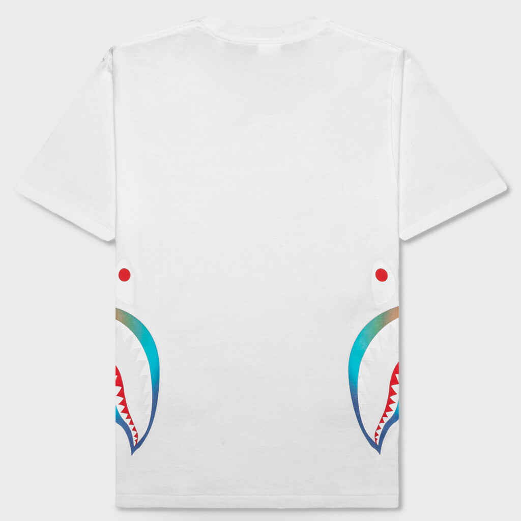 Gradation Side Shark Tee - White