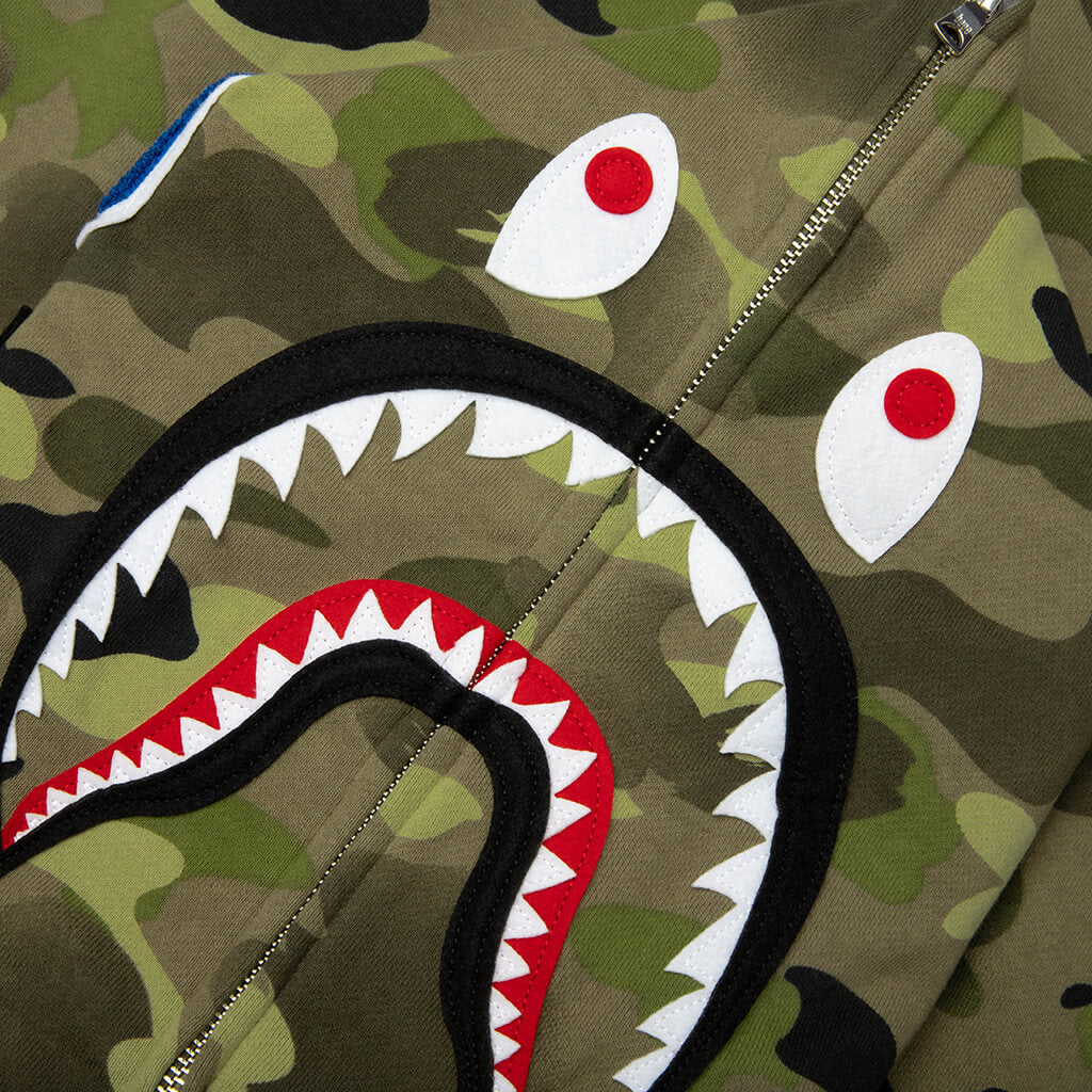 Graduation Camo Shark Full Zip Hoodie - Olive Drab
