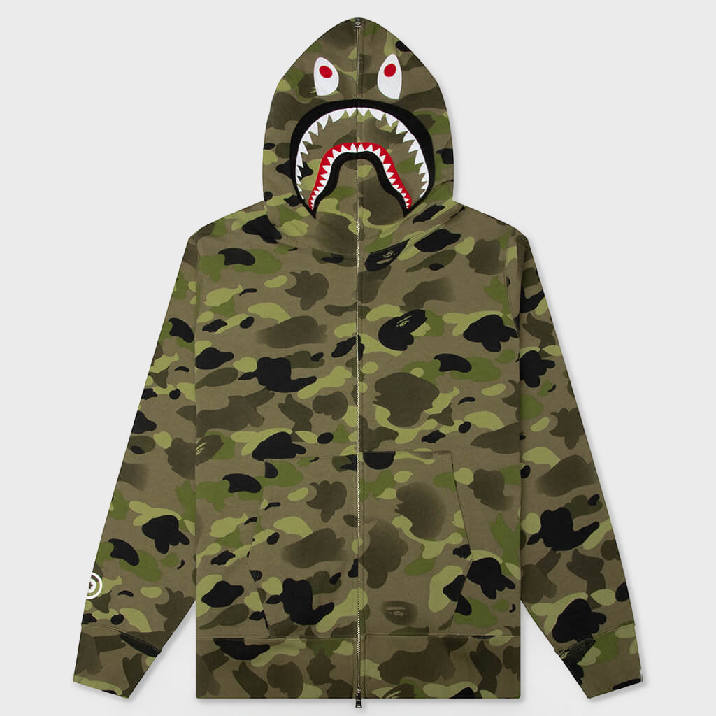 Graduation Camo Shark Full Zip Hoodie - Olive Drab