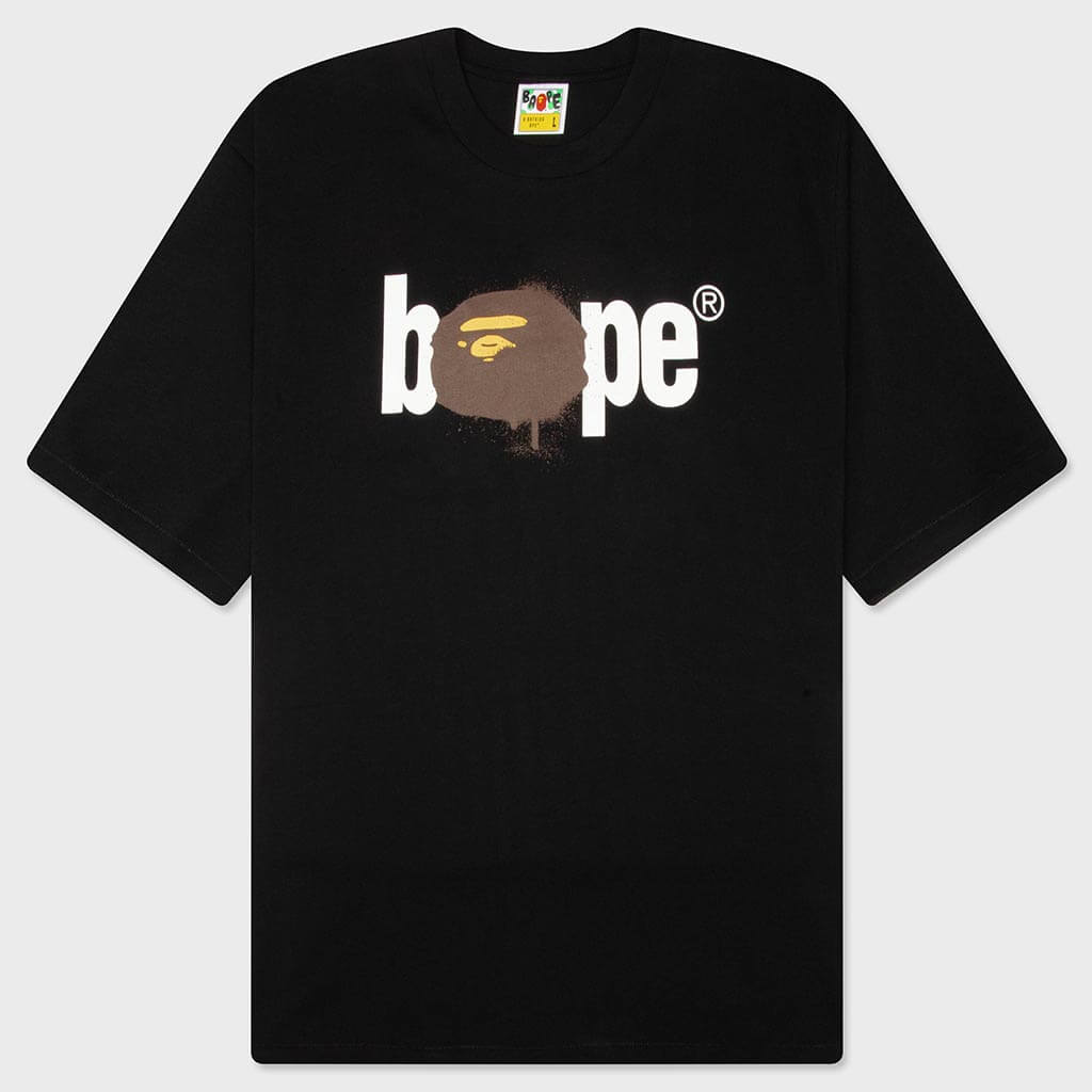 Graffiti Bape Logo Relaxed Fit Tee - Black