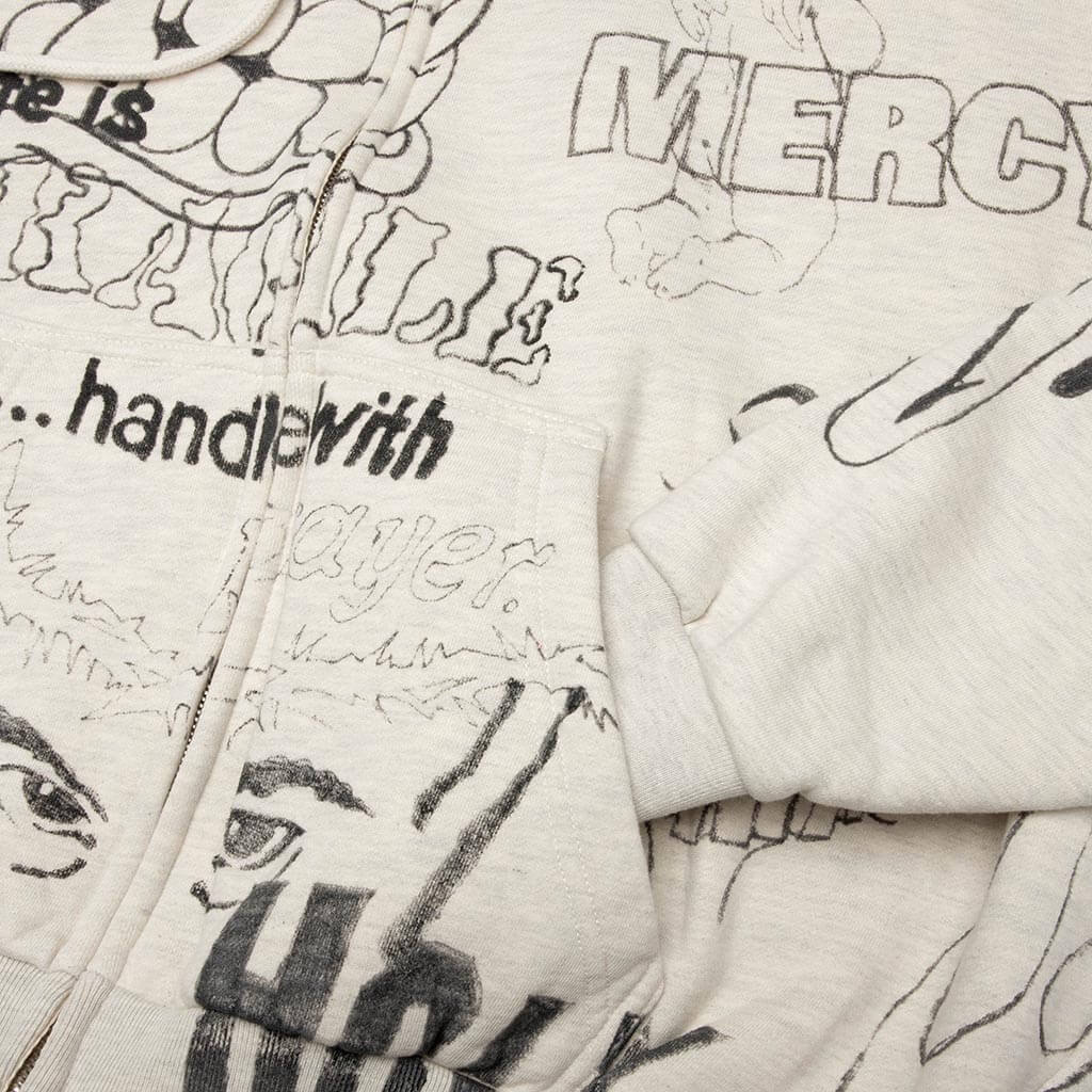 Graffitti Zip Up Sweatshirt - Grey