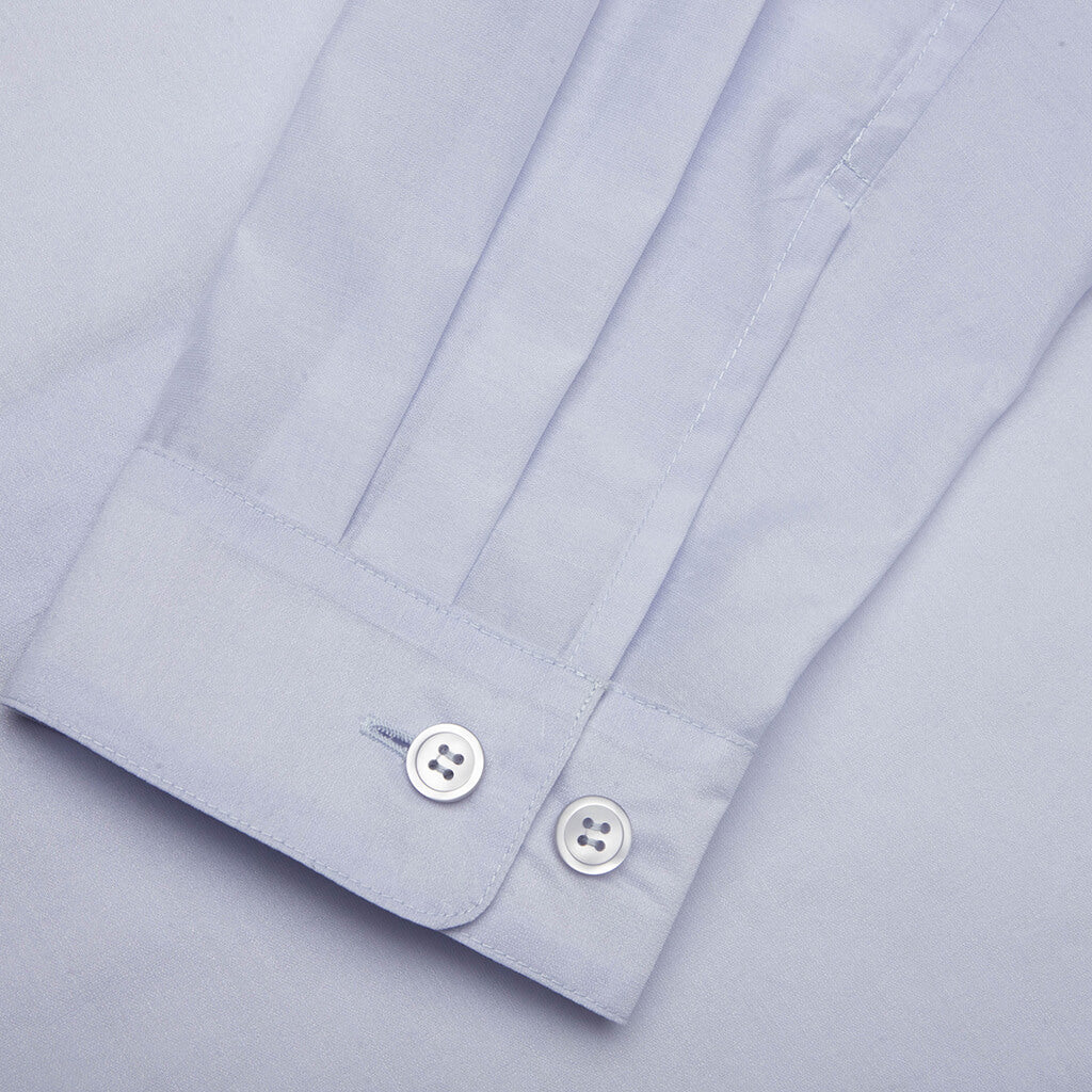 Crystalline Wool Blend Shirt - White Blue
