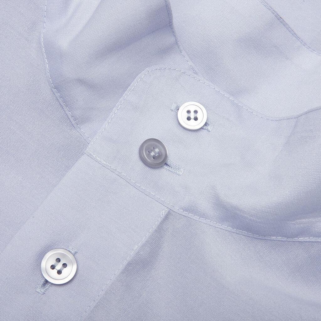 Crystalline Wool Blend Shirt - White Blue