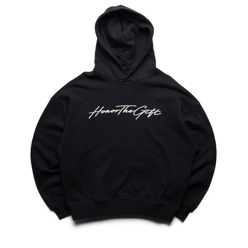 Honor The Gift Script Hoodie - Black