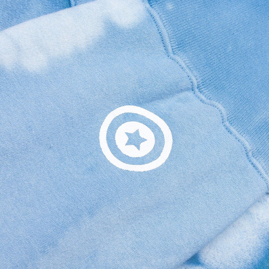 Hand Dye Shark Full Zip Hoodie - Blue
