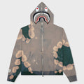 Hand Dye Shark Full Zip Hoodie - Green
