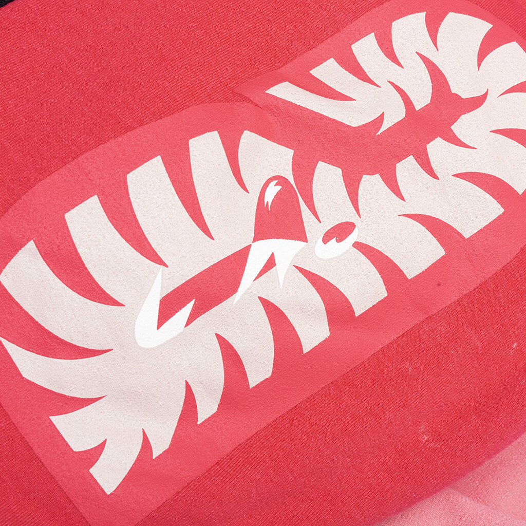 Hand Dye Shark Full Zip Hoodie - Red