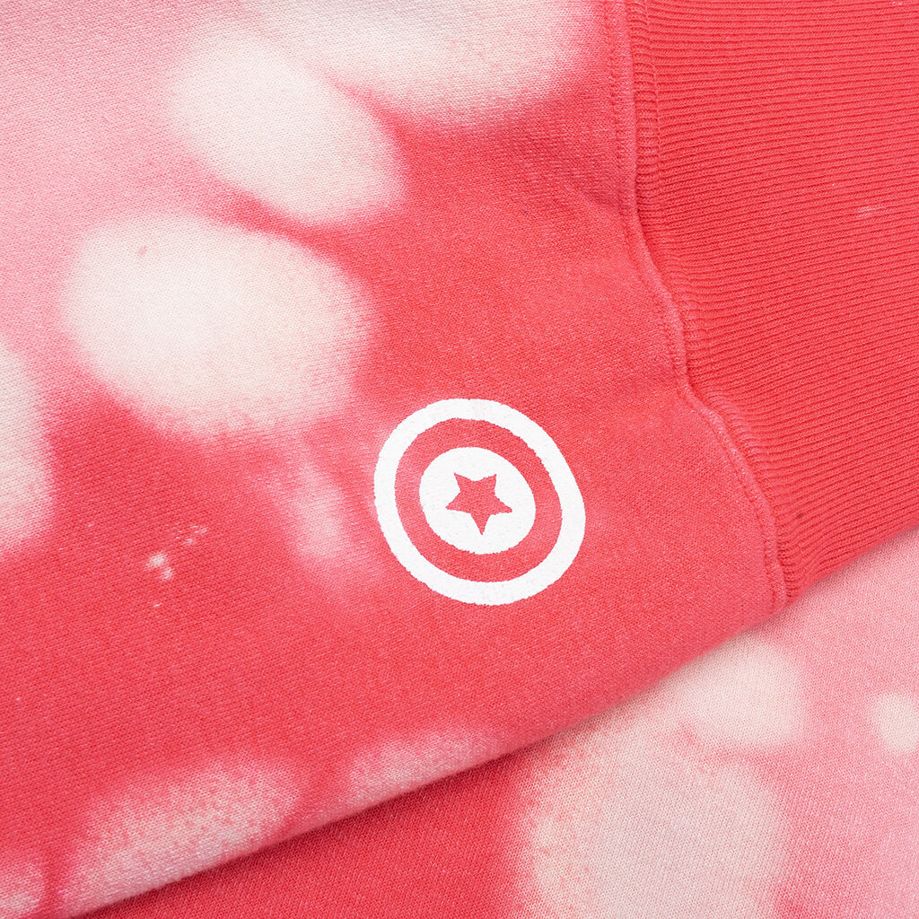 Hand Dye Shark Full Zip Hoodie - Red