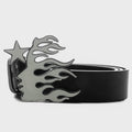 Hellstar "Flame Girl" Logo Belt - Black