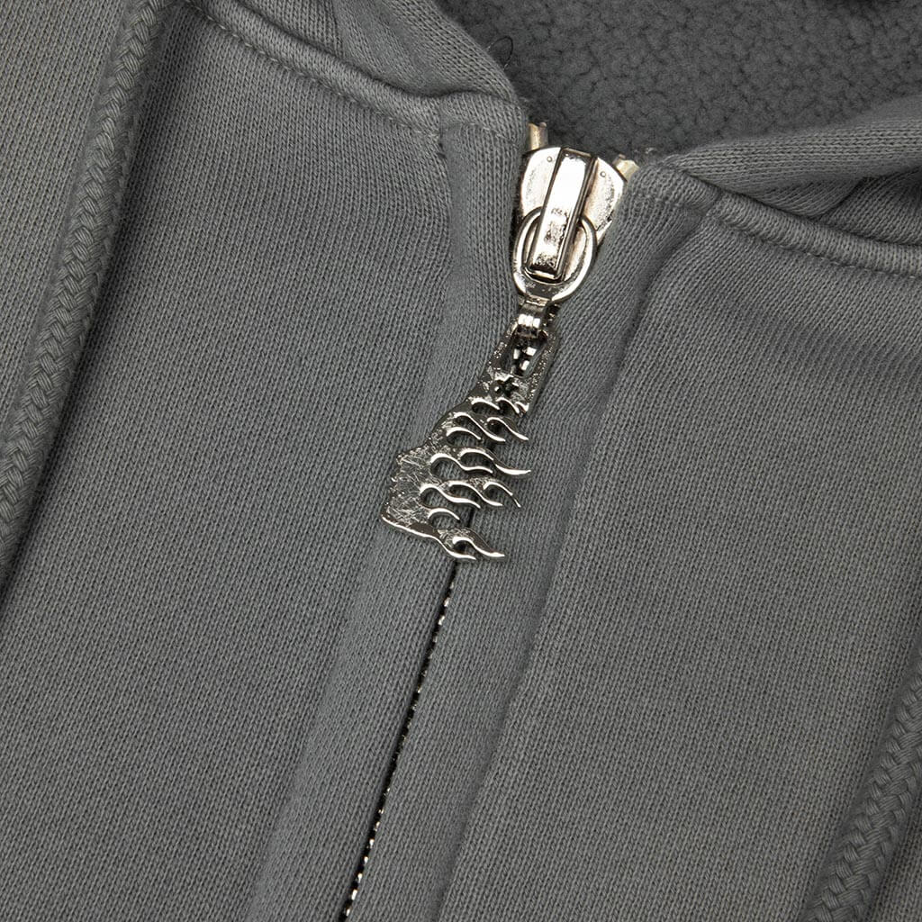 Hellstar Logo Zip Up Sweatshirt - Grey