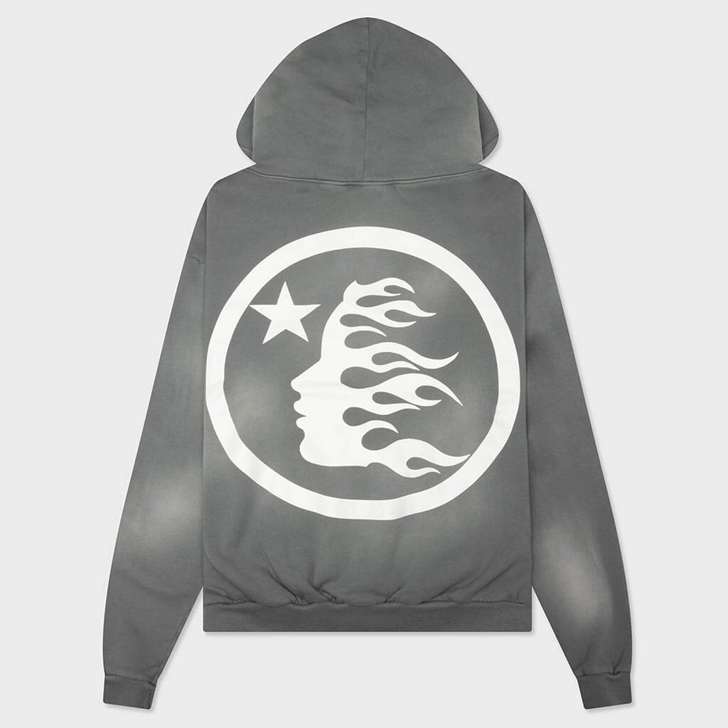 Hellstar Logo Zip Up Sweatshirt - Grey