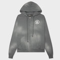 Hellstar Logo Zip Up Sweatshirt - Grey