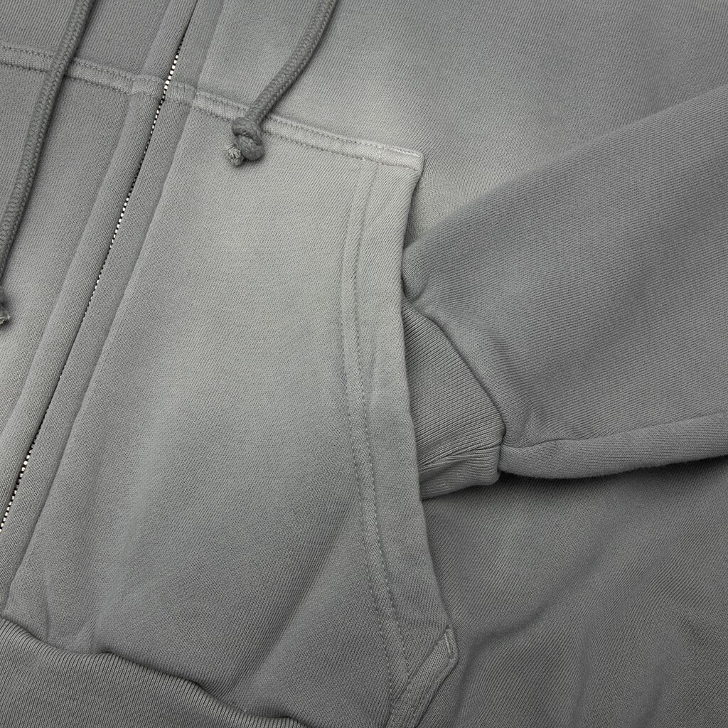 Hellstar Logo Zip Up Sweatshirt - Grey