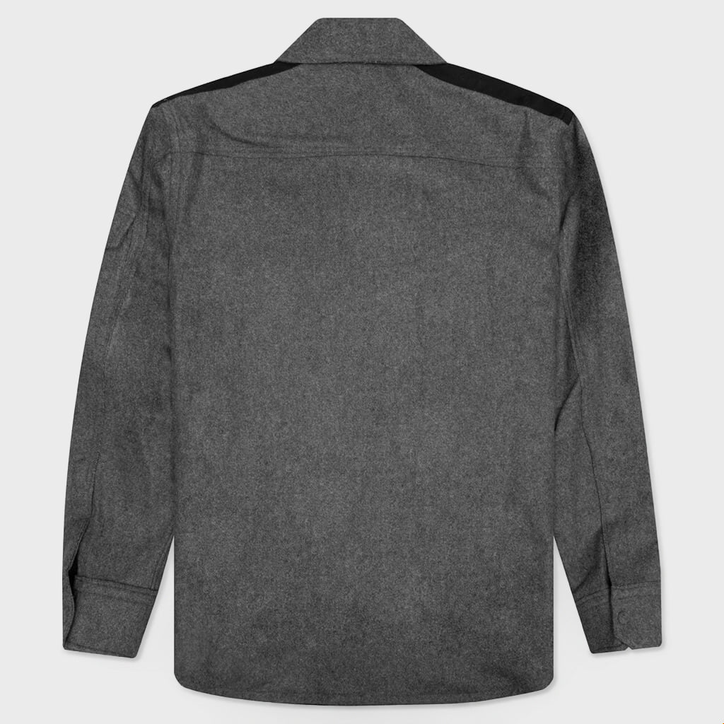 Wool Flannel Shirt - Grey Melange