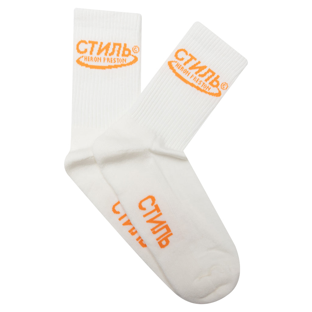 CTNMB Halo Long Socks - White/Orange