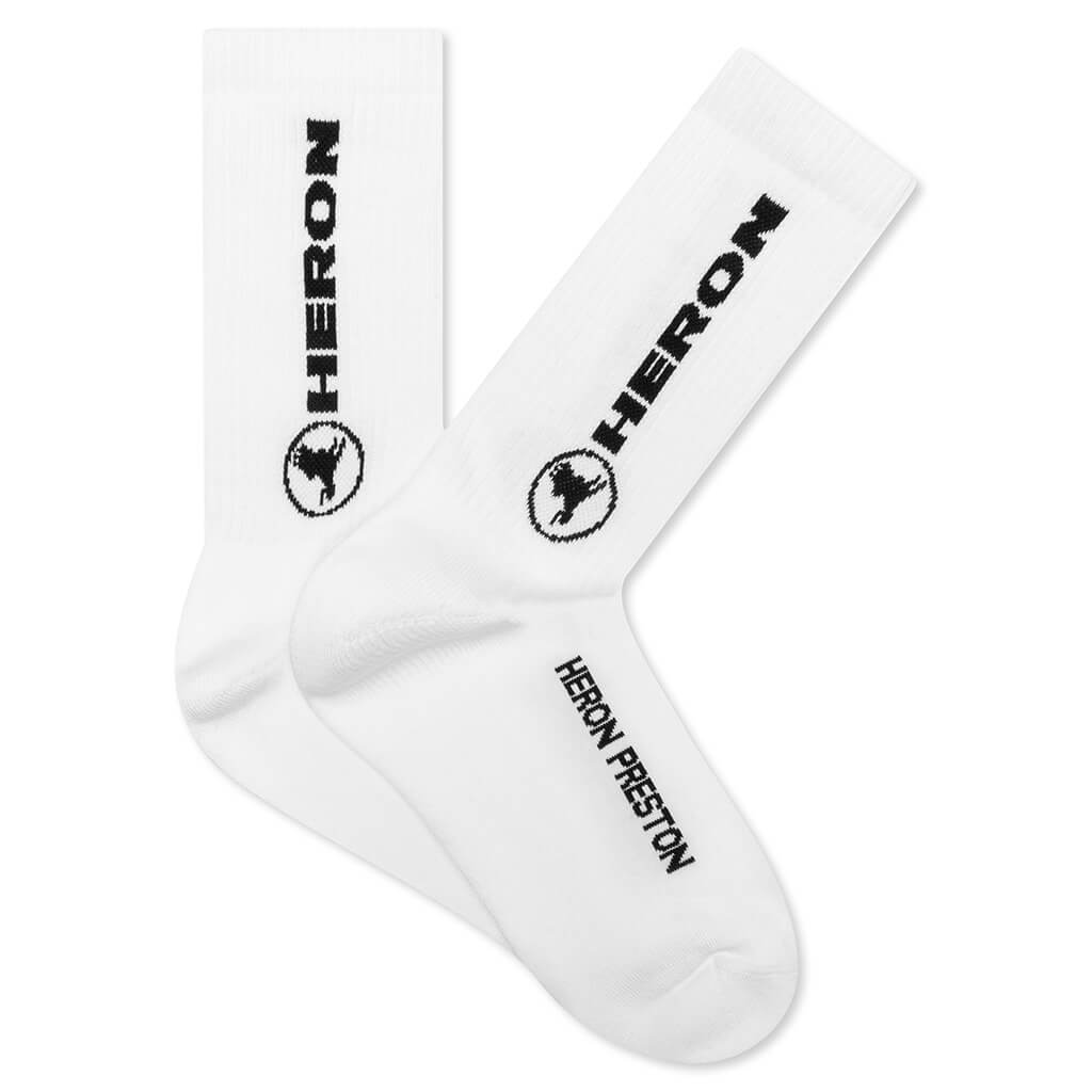 Heron Long Socks - White/Black
