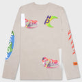 L/S Tee OS Global Collage - Grey/Blue